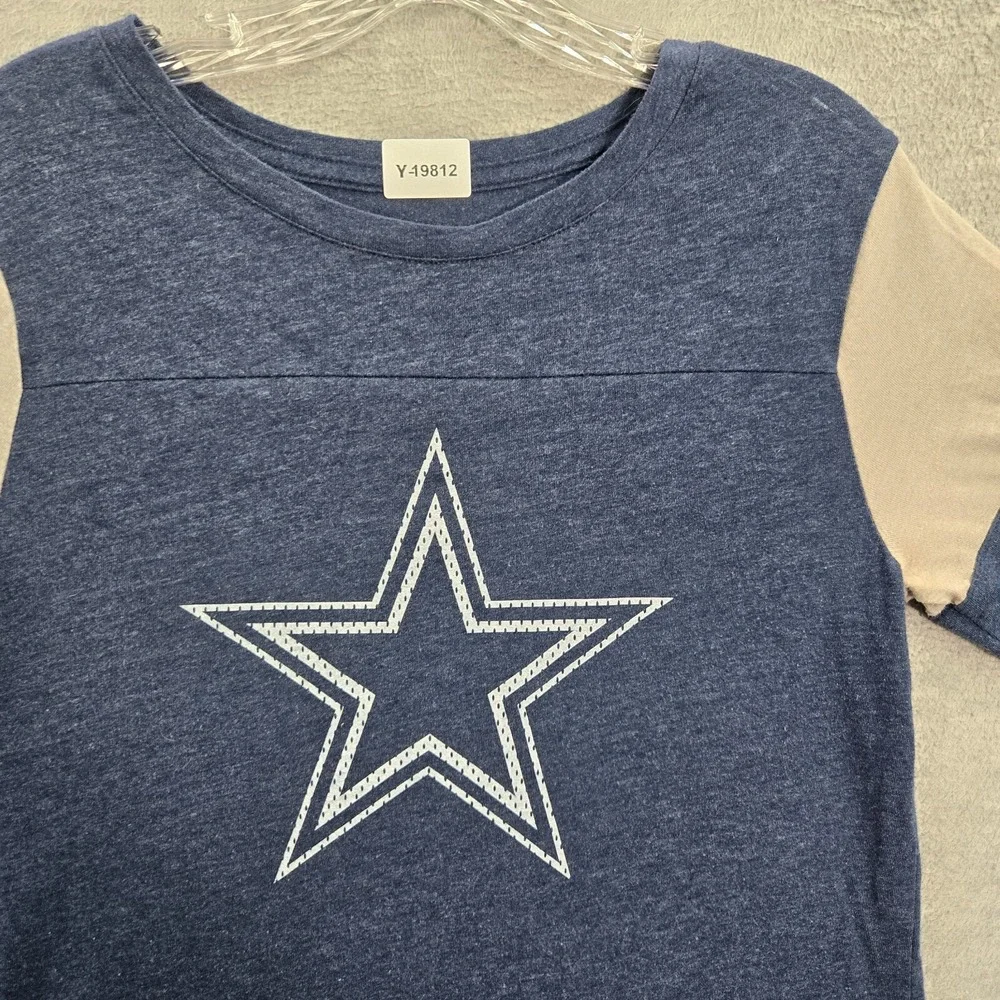 Dallas‎ Cowboys Women Top Medium Blue Shirt Logo Nike Short Sleeve Crew Neck